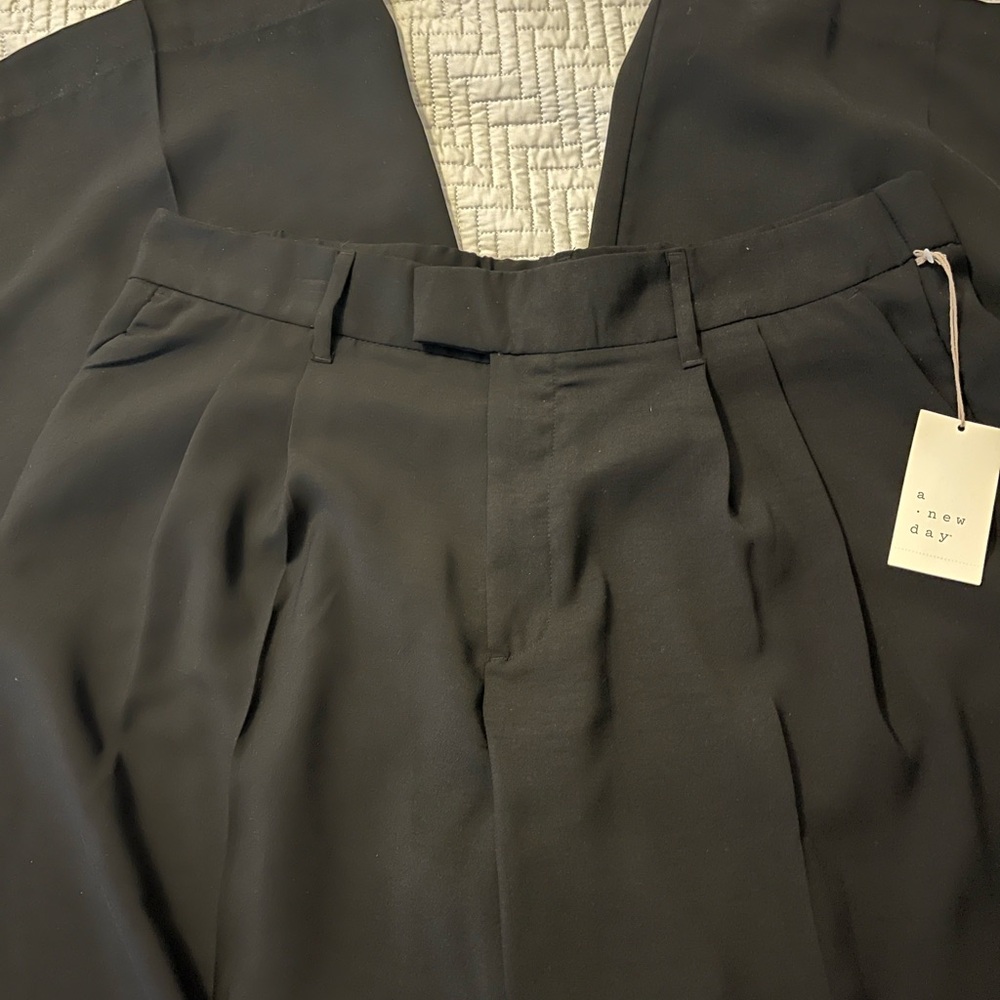 A New Day Target Women’s Wide Leg Black Trousers Size 16 NWT